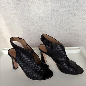 Bernardo Leonora Black Woven Heeled Sandals